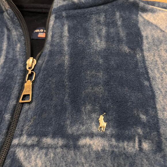 Vintage Polo Sport Fleece Jacket Blue Zip Up 90s Y2K Size M - Picture 6 of 7